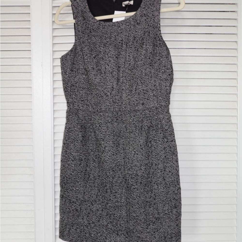 J. Crew Textured Black and Gray Mini Dress